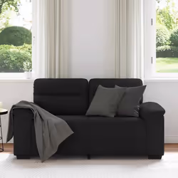 vidaXL Divano a 2 Posti Nero 120 cm in Tessuto - Vista aggiuntiva 3