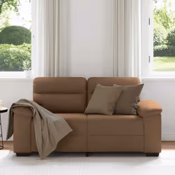 vidaXL Divano a 2 Posti Marrone 120 cm in Tessuto - Vista aggiuntiva 3