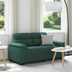 vidaXL Divano a 2 Posti Verde Scuro 120 cm in Tessuto