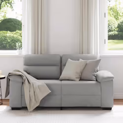 vidaXL Divano a 2 Posti Grigio Nuvola 120 cm in Tessuto - Vista aggiuntiva 3