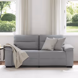 vidaXL Divano a 2 Posti Grigio Chiaro 140 cm in Tessuto - Vista aggiuntiva 3