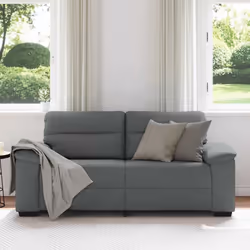 vidaXL Divano a 2 Posti Grigio Scuro 140 cm in Tessuto - Vista aggiuntiva 3