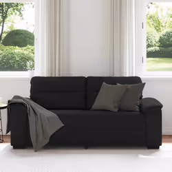 vidaXL Divano a 2 Posti Nero 120 cm in Tessuto - Vista aggiuntiva 3