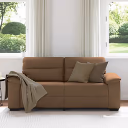 vidaXL Divano a 2 Posti Marrone 140 cm in Tessuto - Vista aggiuntiva 3