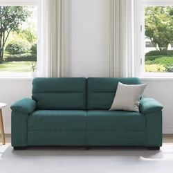 vidaXL Divano a 2 Posti Verde Scuro 140 cm in Tessuto - Vista aggiuntiva 3