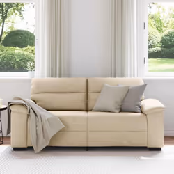 vidaXL Divano a 2 Posti Crema 140 cm in Tessuto - Vista aggiuntiva 3