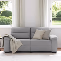 vidaXL Divano a 2 Posti Grigio Nuvola 140 cm in Tessuto - Vista aggiuntiva 3