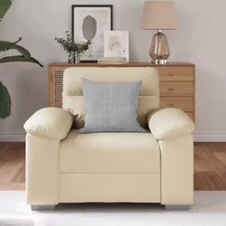 vidaXL Poltrona Crema 60 cm in Similpelle - Vista aggiuntiva 3