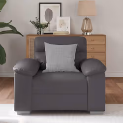 vidaXL Poltrona Grigia 60 cm in Similpelle - Vista aggiuntiva 3