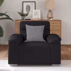 vidaXL Poltrona Nera 60 cm in Similpelle - Vista aggiuntiva 3