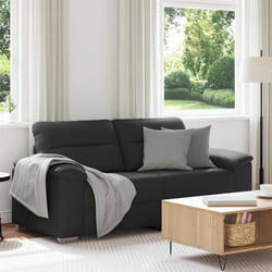 vidaXL Divano a 2 posti nero 140 cm in similpelle