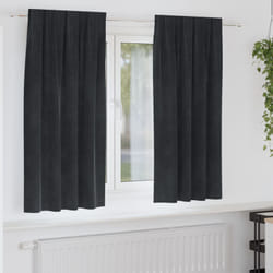 Tende oscuranti con nastro superiore 2 pezzi in velluto nero Vidaxl