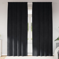 Tende oscuranti con nastro superiore 2 pezzi in velluto nero Vidaxl
