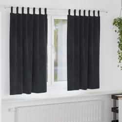 Tende oscuranti con anelli da appendere 2 pezzi in velluto nero Vidaxl