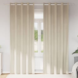 Tende oscuranti con occhielli 2 pezzi in velluto panna Vidaxl