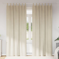 Tende Blackout con anelli da appendere 2 pezzi in velluto crema Vidaxl
