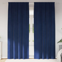 Tende Oscuranti con Nastro superiore 2 pezzi Blu scuro in Velluto Vidaxl