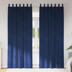 Tende Blackout con anelli 2 pezzi in velluto blu scuro Vidaxl