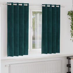 Tende oscuranti con occhielli 2 pezzi Verde scuro Velluto Vidaxl