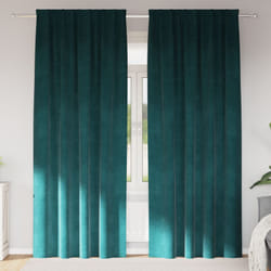 Tende Blackout con nastro superiore 2 pezzi Verde scuro in velluto Vidaxl