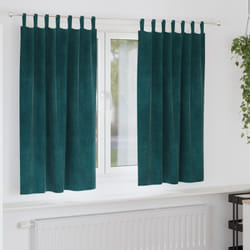 Tende Blackout con anelli di sospensione 2 pezzi Verde scuro in velluto Vidaxl