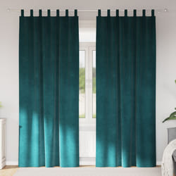 Tende oscuranti con anelli da appendere 2 pezzi Verde scuro in velluto Vidaxl