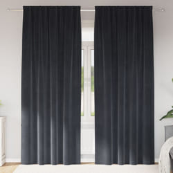 Tende oscuranti con nastro superiore 2 pezzi grigio scuro velluto Vidaxl