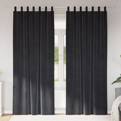Tende oscuranti con anelli da appendere 2 pcs Grigio scuro in velluto Vidaxl