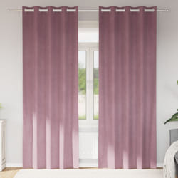 Tende oscuranti con occhielli 2 pezzi in velluto rosa scuro Vidaxl