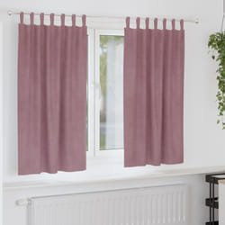 Tende oscuranti con anelli di sospensione, 2 pezzi, velluto rosa scuro Vidaxl