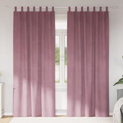 Tende oscuranti con anelli per appendere 2 pezzi in velluto rosa scuro Vidaxl