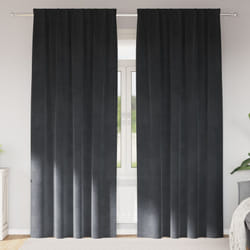 Tende Blackout con nastro superiore 2 pz Grigio chiaro in Velluto Vidaxl