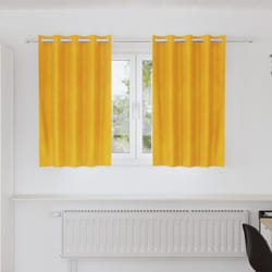 Tende oscuranti con occhielli 2 pezzi Giallo senape Velluto Vidaxl