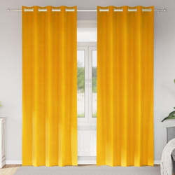 Tende oscuranti con occhielli 2 pezzi Giallo Senape in Velluto Vidaxl