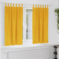 Tende oscuranti con anelli da appendere 2 pezzi giallo senape in velluto Vidaxl