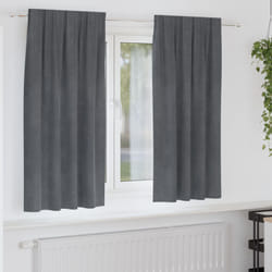 Tende Blackout con nastro superiore 2 pezzi in velluto grigio chiaro Vidaxl