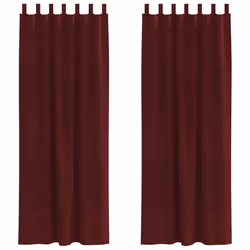 vidaXL Tende con tende 2 pcs Rosso Vino 140 x 260 cm Velluto - Vista aggiuntiva 2