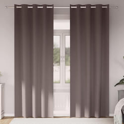 vidaXL Tende con tende 2 pcs Marrone scuro 245x140cm Poliestere