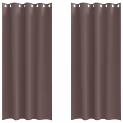 vidaXL Tende con tende 2 pcs Marrone scuro 245x140cm Poliestere - Vista aggiuntiva 2