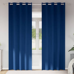vidaXL Tende con tende 2 pcs Blu scuro 245x140cm Poliestere