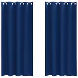 vidaXL Tende con tende 2 pcs Blu scuro 245x140cm Poliestere - Vista aggiuntiva 2