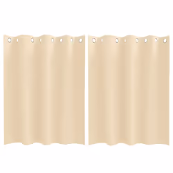 vidaXL Tende con tende 2 pcs Crema 140x140cm Poliestere - Vista aggiuntiva 2