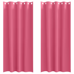 vidaXL Tende con tende 2 pcs Rosa Vivo 225x140cm Poliestere - Vista aggiuntiva 2