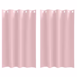 vidaXL Tende con tende 2 pcs Rosa Baby 175x140cm Poliestere - Vista aggiuntiva 2