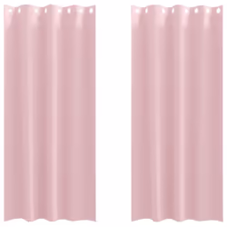 vidaXL Tende con tende 2 pcs Rosa Baby 260x140cm Poliestere - Vista aggiuntiva 2