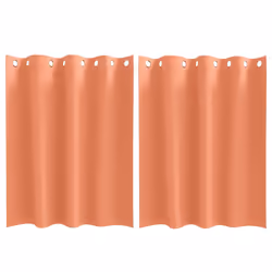 vidaXL Tende con tende 2 pcs Terracotta 140x140cm Poliestere - Vista aggiuntiva 2