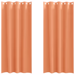 vidaXL Tende con tende 2 pcs Terracotta 260x140cm Poliestere - Vista aggiuntiva 2