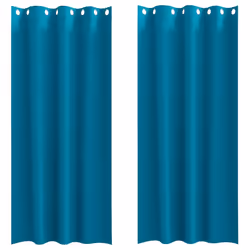 vidaXL Tende con tende 2 pcs Turchese 260x140cm Poliestere - Vista aggiuntiva 2