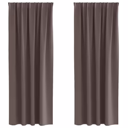 vidaXL Tende con tende 2 pcs Marrone scuro 260x140cm Poliestere - Vista aggiuntiva 2