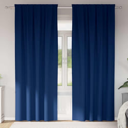 vidaXL Tende con tende 2 pcs Blu scuro 260x140cm Poliestere